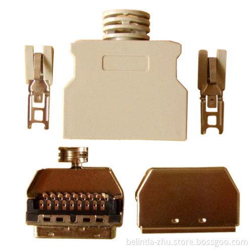 1.27mm Pitch 36 Pin SCSI Solder Plug Connector Db Type with Plastic Cover